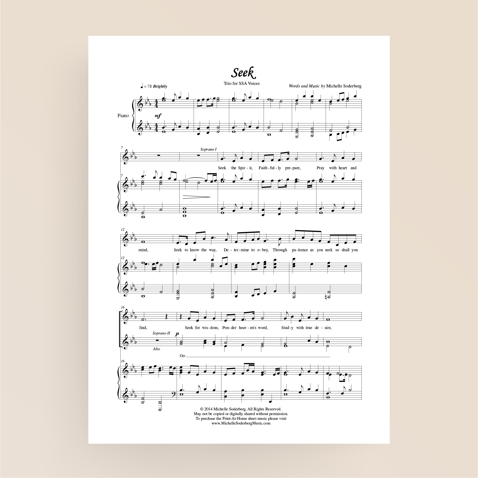 Seek Sheet Music