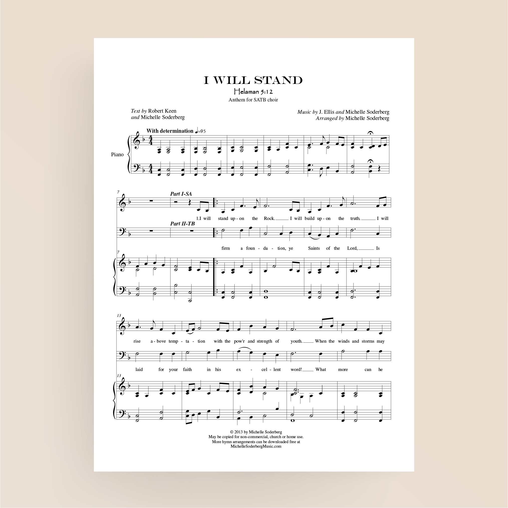 I Will Stand Sheet Music