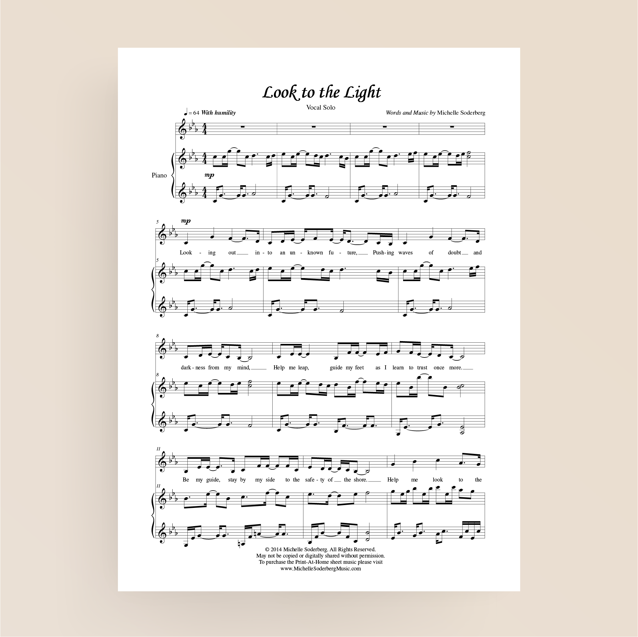 Look to the Light Sheet Music