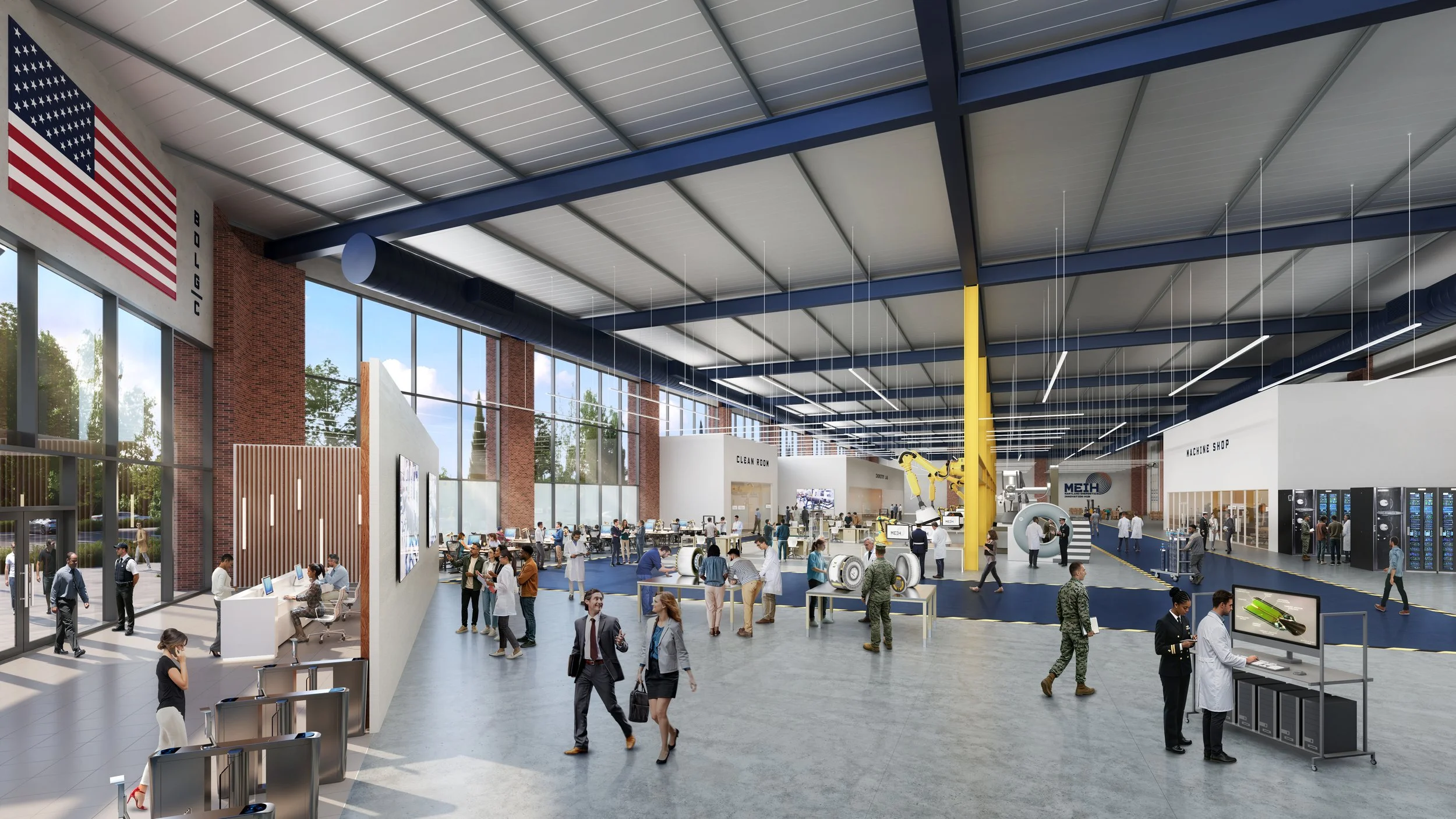 ACMI’s Maryland Energetics Innovation Hub: Interior rendering of one of the buildings