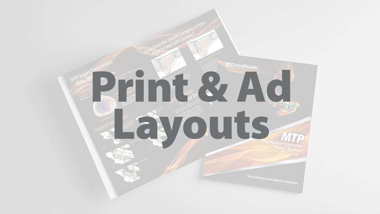 A printed brochure for MTP Staple Compression Plate System with diagrams and text, partially visible.
