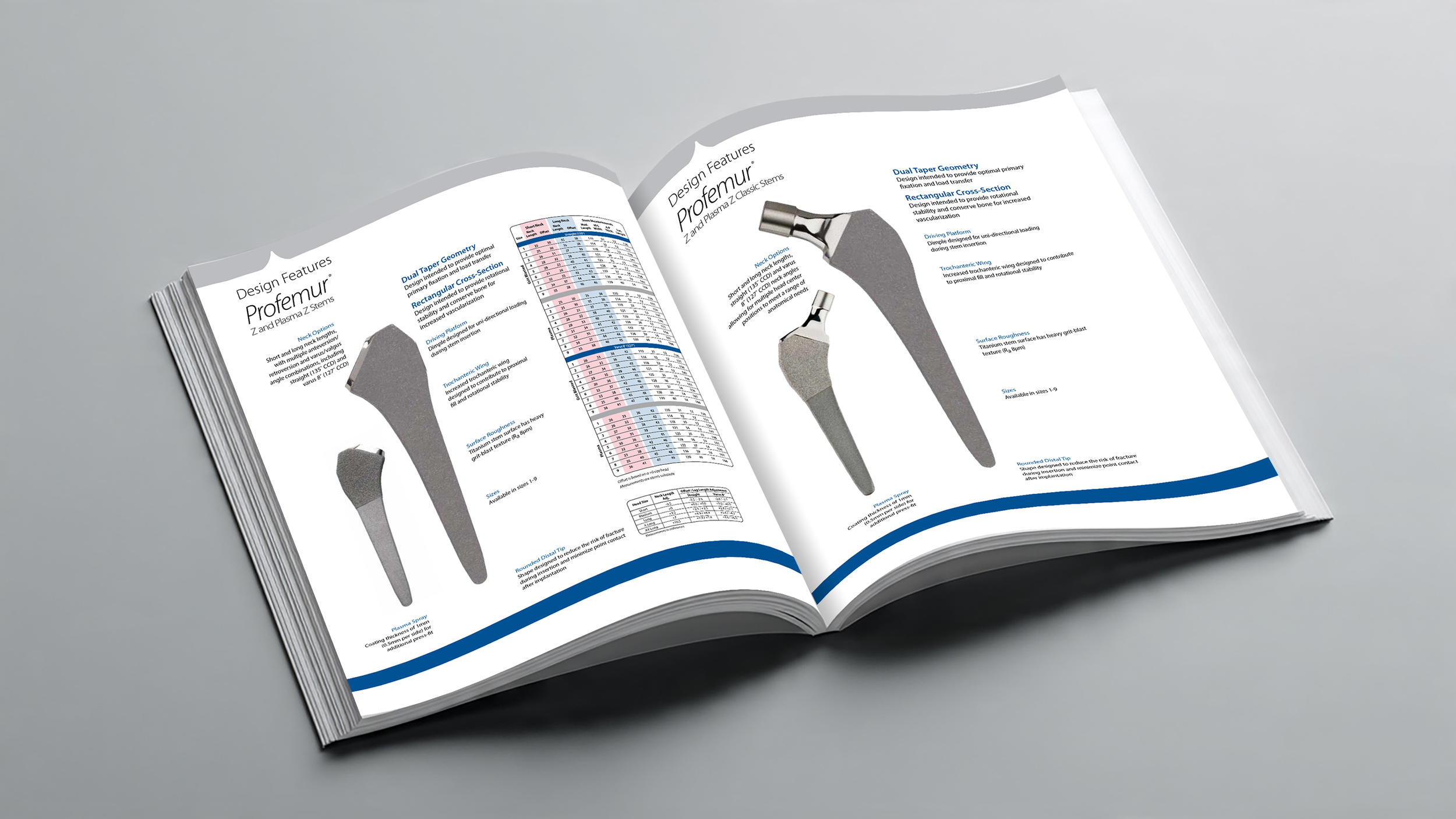 Open product catalog displaying a medical instrument with detailed specifications and features.