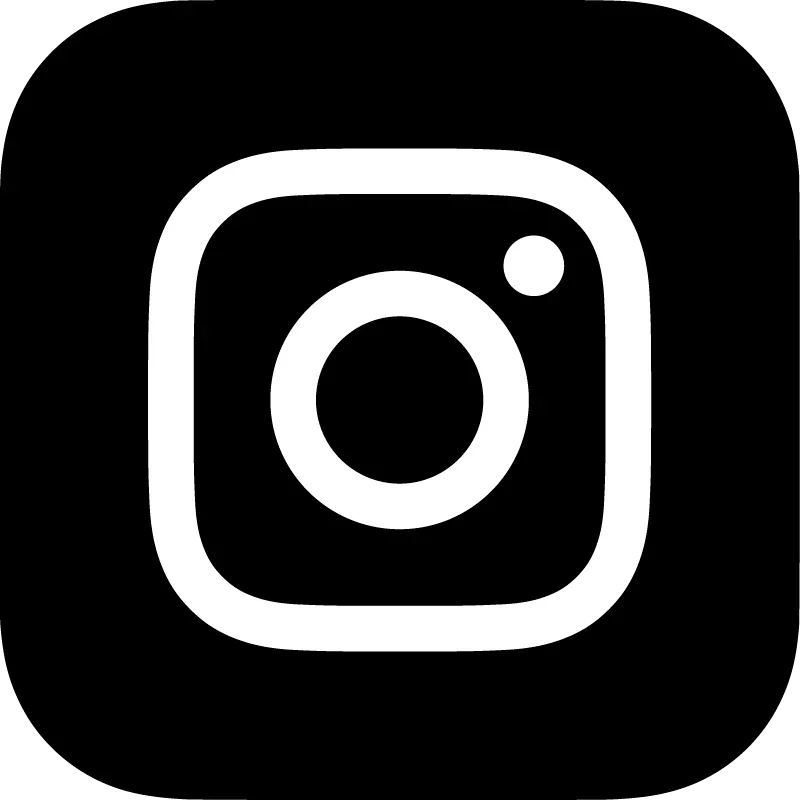 Logo de Instagram en noir et blanc.