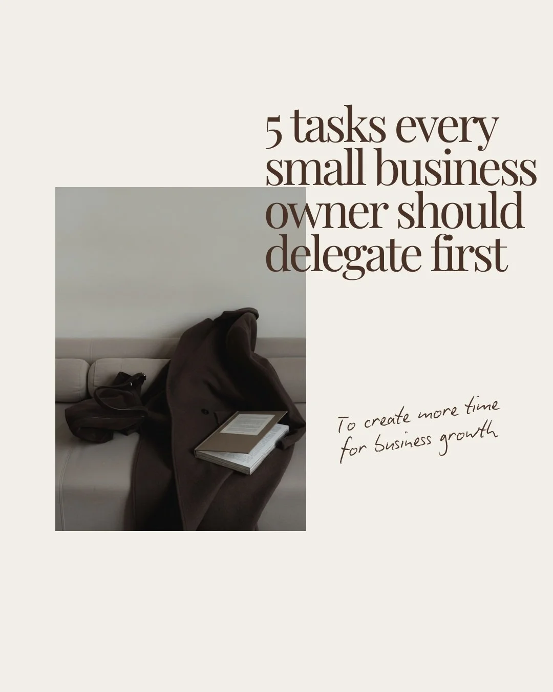 You don't need to delegate everything.

But you probably don't need to be doing everything yourself either.

As your business grows, your time becomes one of your most valuable resources. The first tasks to delegate are often the ones that are repeti