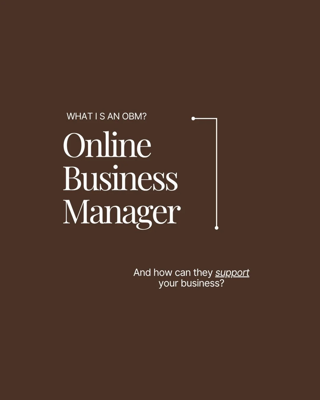 What exactly is an Online Business Manager?

An Online Business Manager (OBM) provides strategic and practical support to help manage the moving parts of a business.

For a growing business owner, that can mean having someone who can step in, see wha