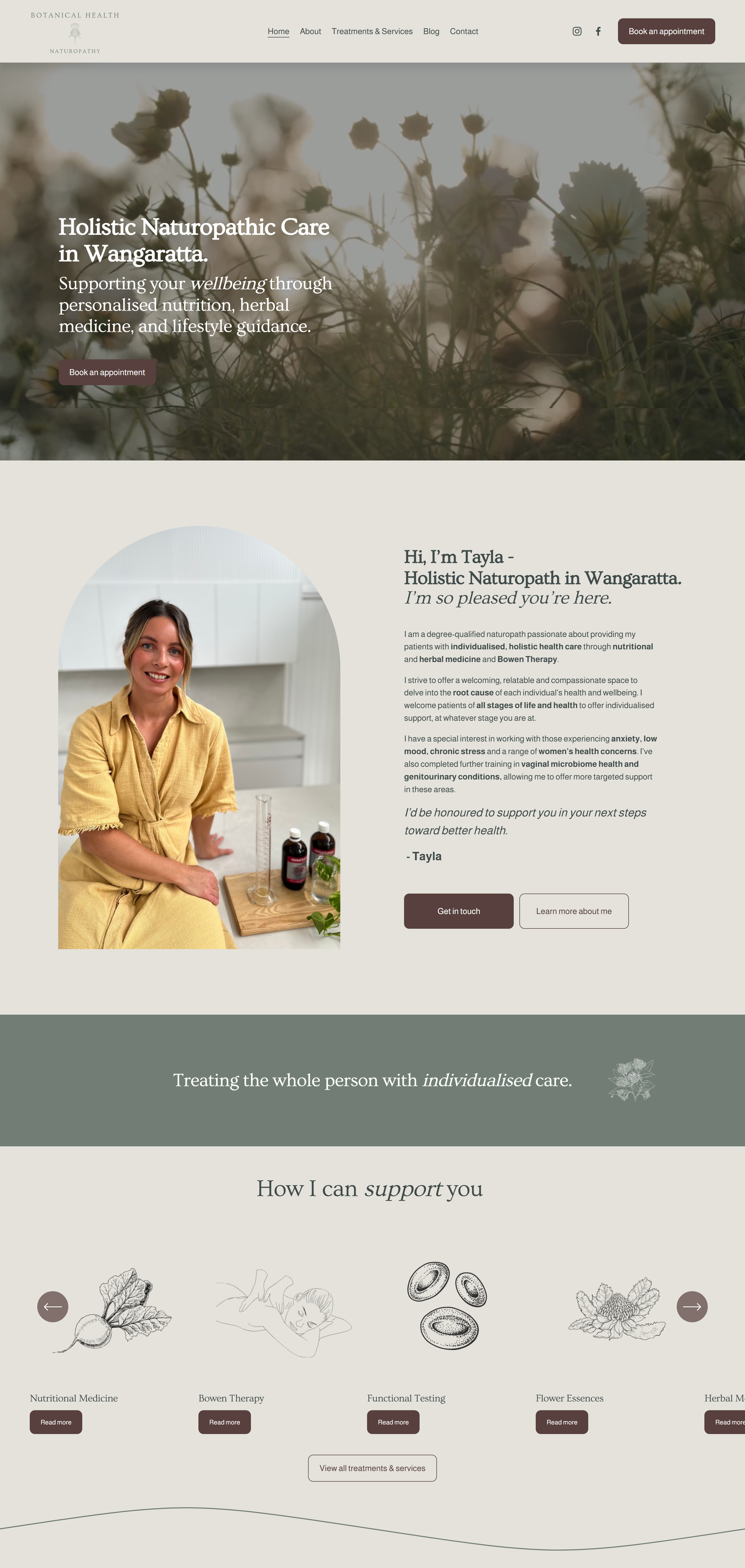 Website design created by The Operations Studio for a small business.