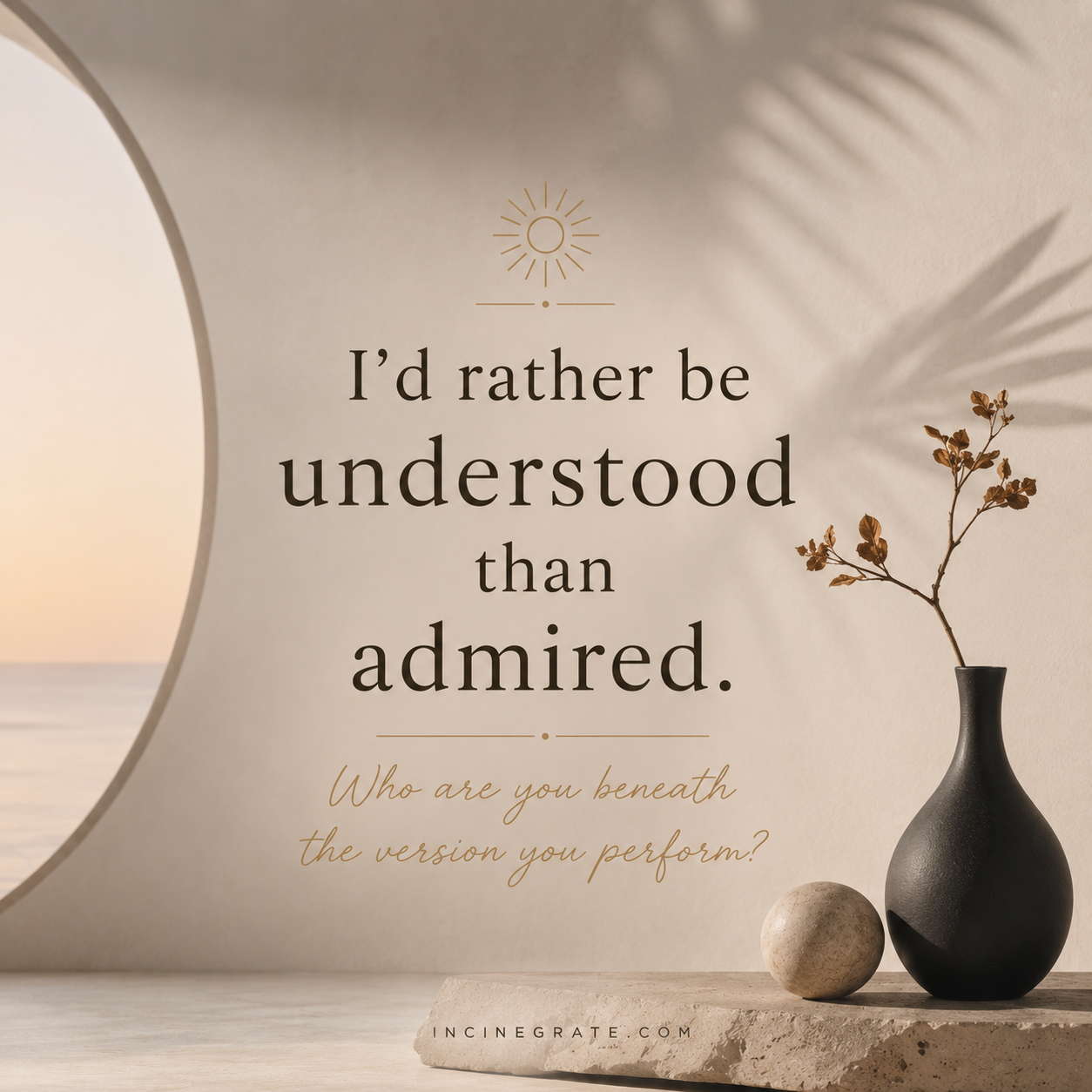 I'd rather be understood than admired