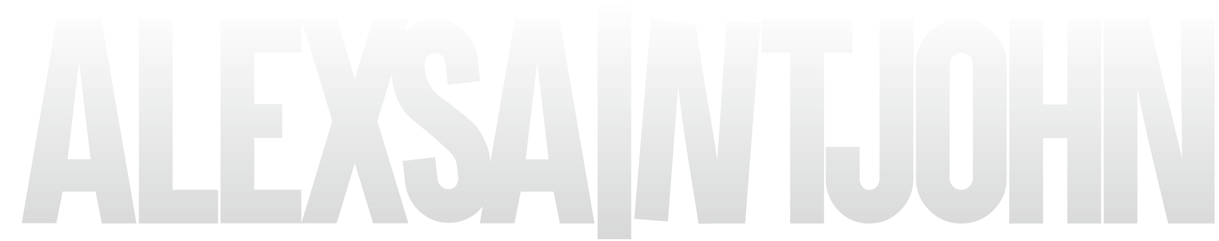 Large white text on black background reads 'ALEXANDRON' with a message of appreciation.