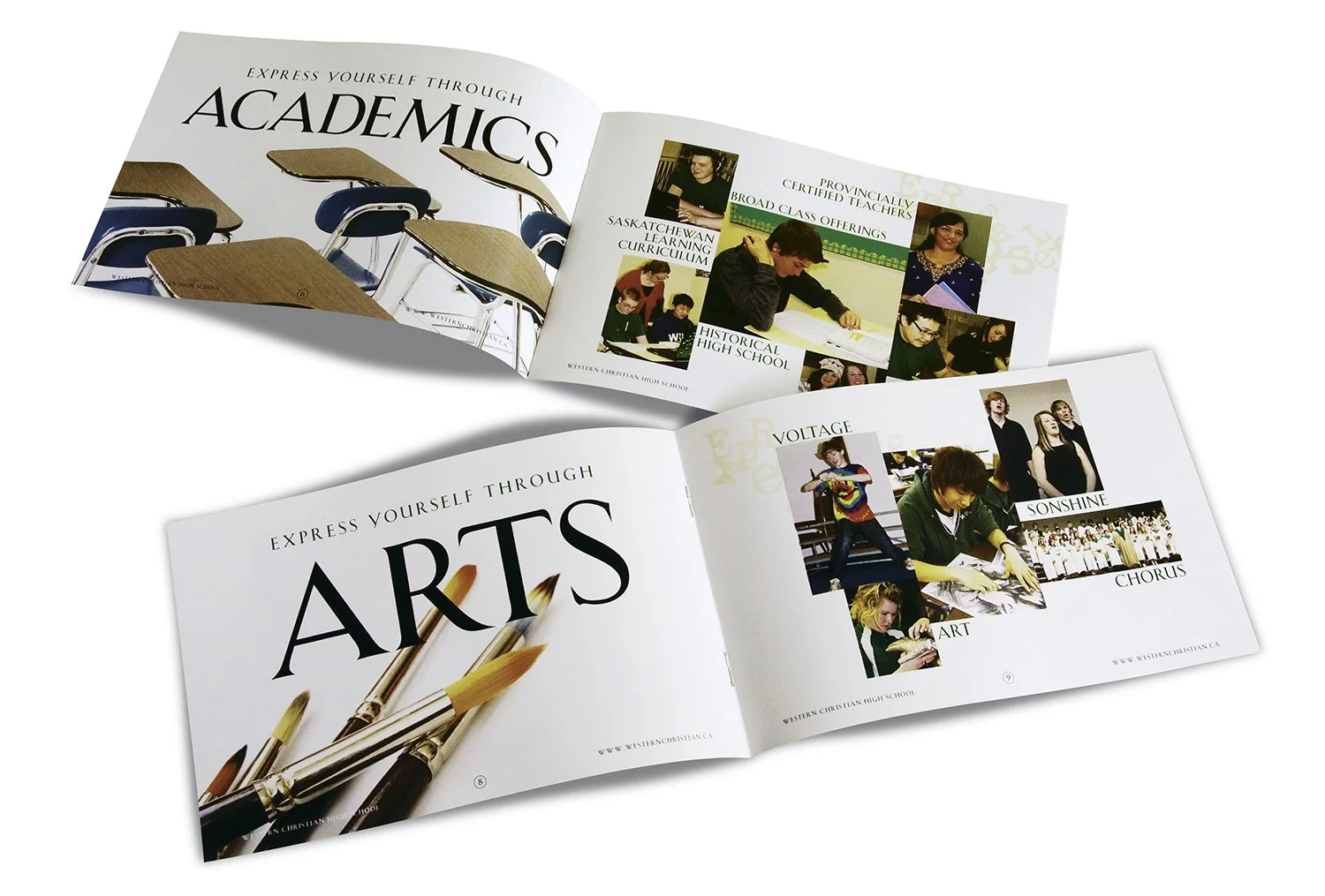 Employer: Emerson Design, Western Christian College recruitment brochure (print)