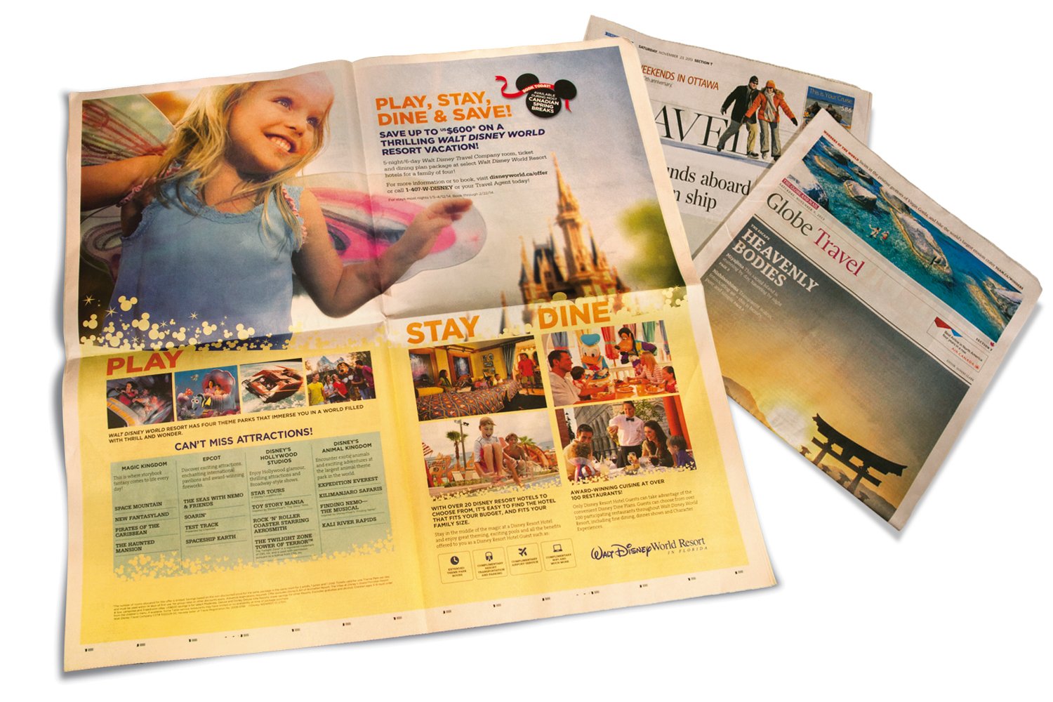 Employer: Emerson Design, Walt Disney newspaper double-page ad (print)