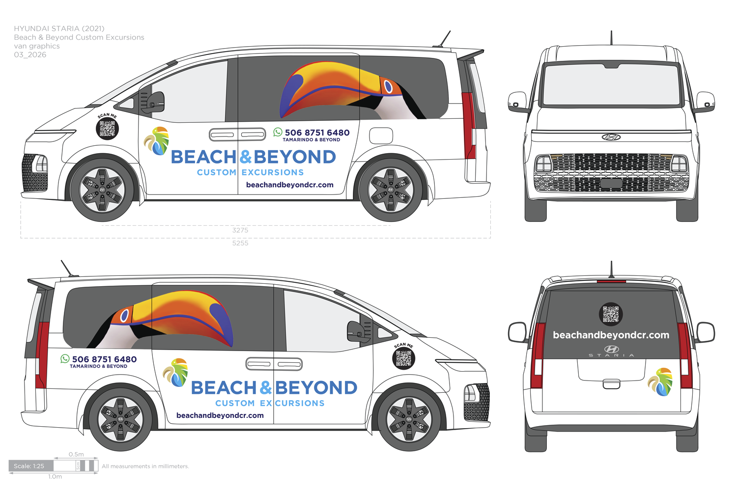 Beach & Beyond Custom Excursions van graphics mockup (future installation)