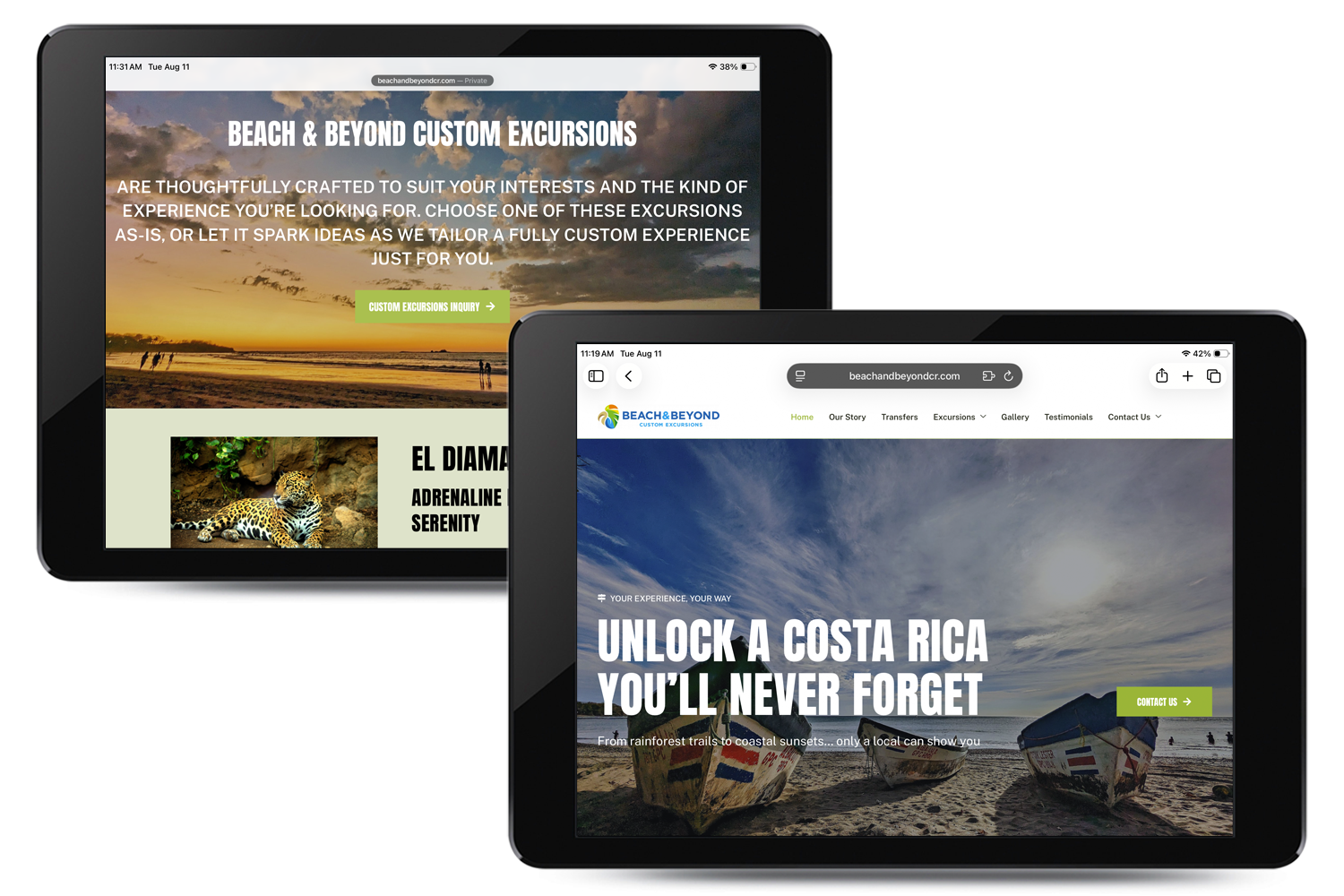 Beach & Beyond Custom Excursions website  / Production: Pixel Plus, Viper Tech