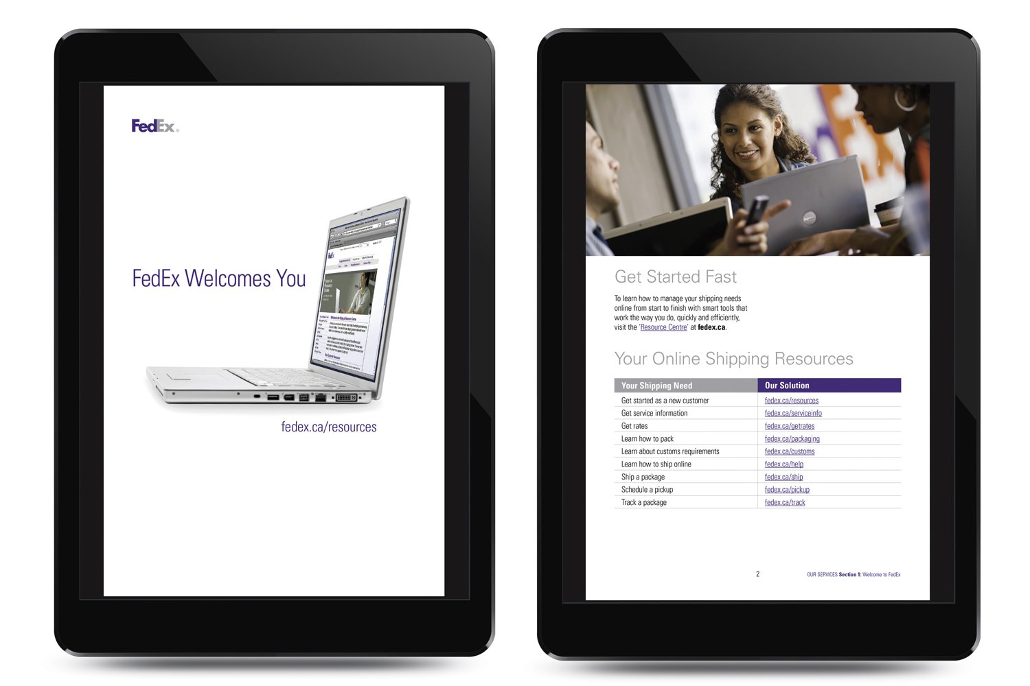 Employer: Emerson Design, FedEx Welcome brochure (PDF)