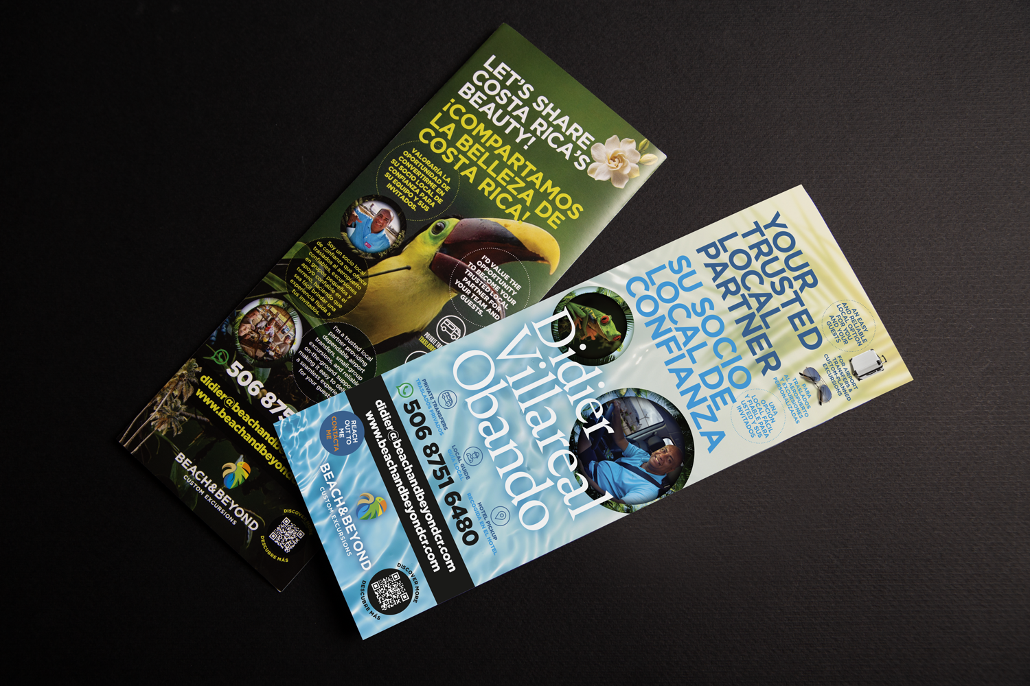 Beach & Beyond Custom Excursions bilingual B2B brochure