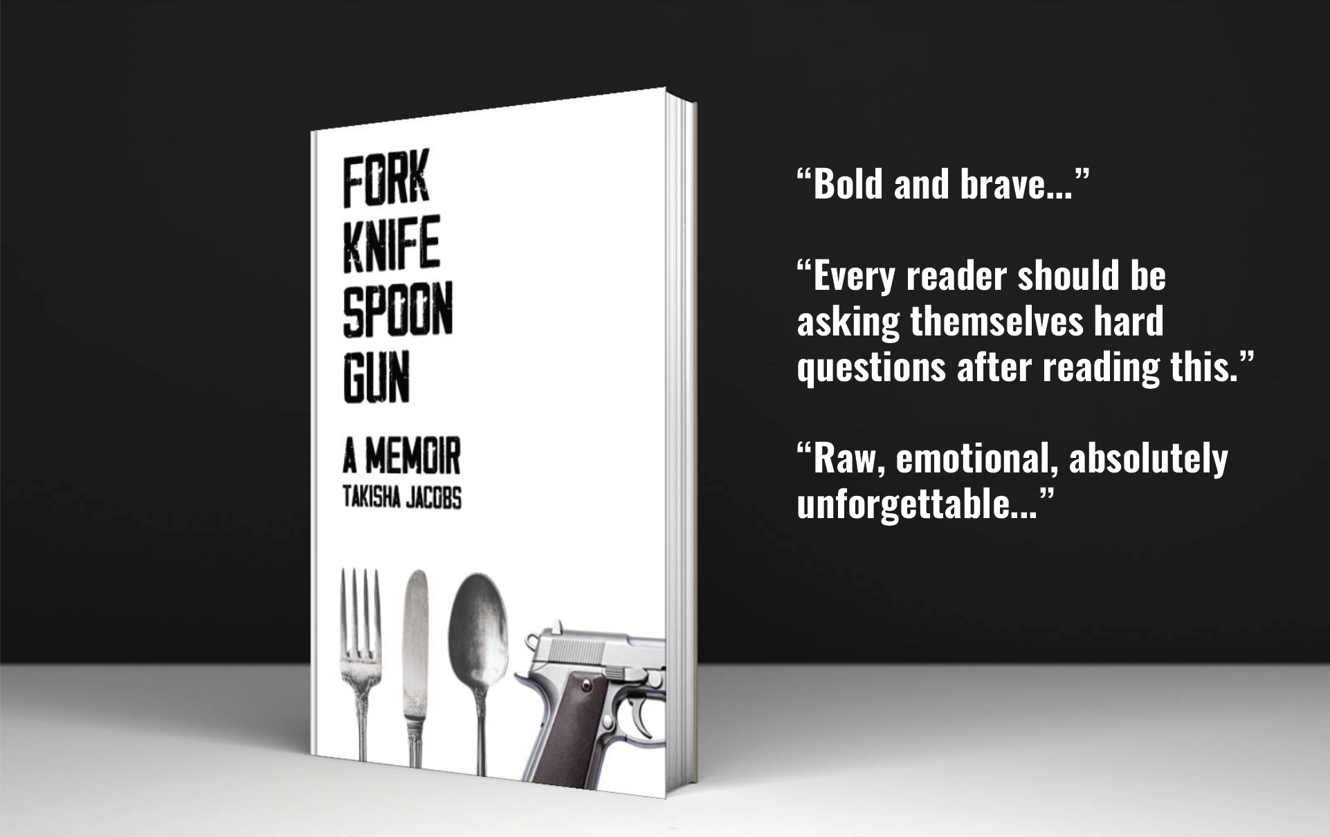 An image of a book titled: Fork, Knife, Spoon, Gun.