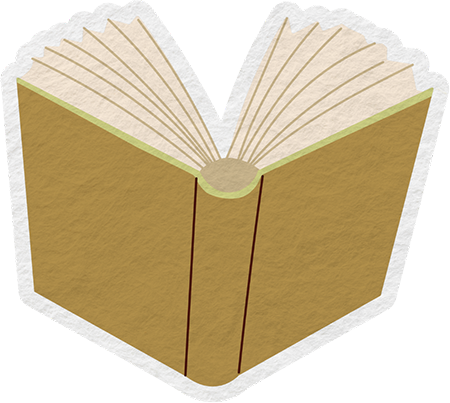 Open hardcover book with blank pages.
