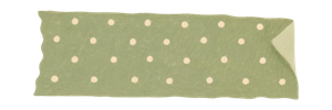 Green washi tape with white polka dots.