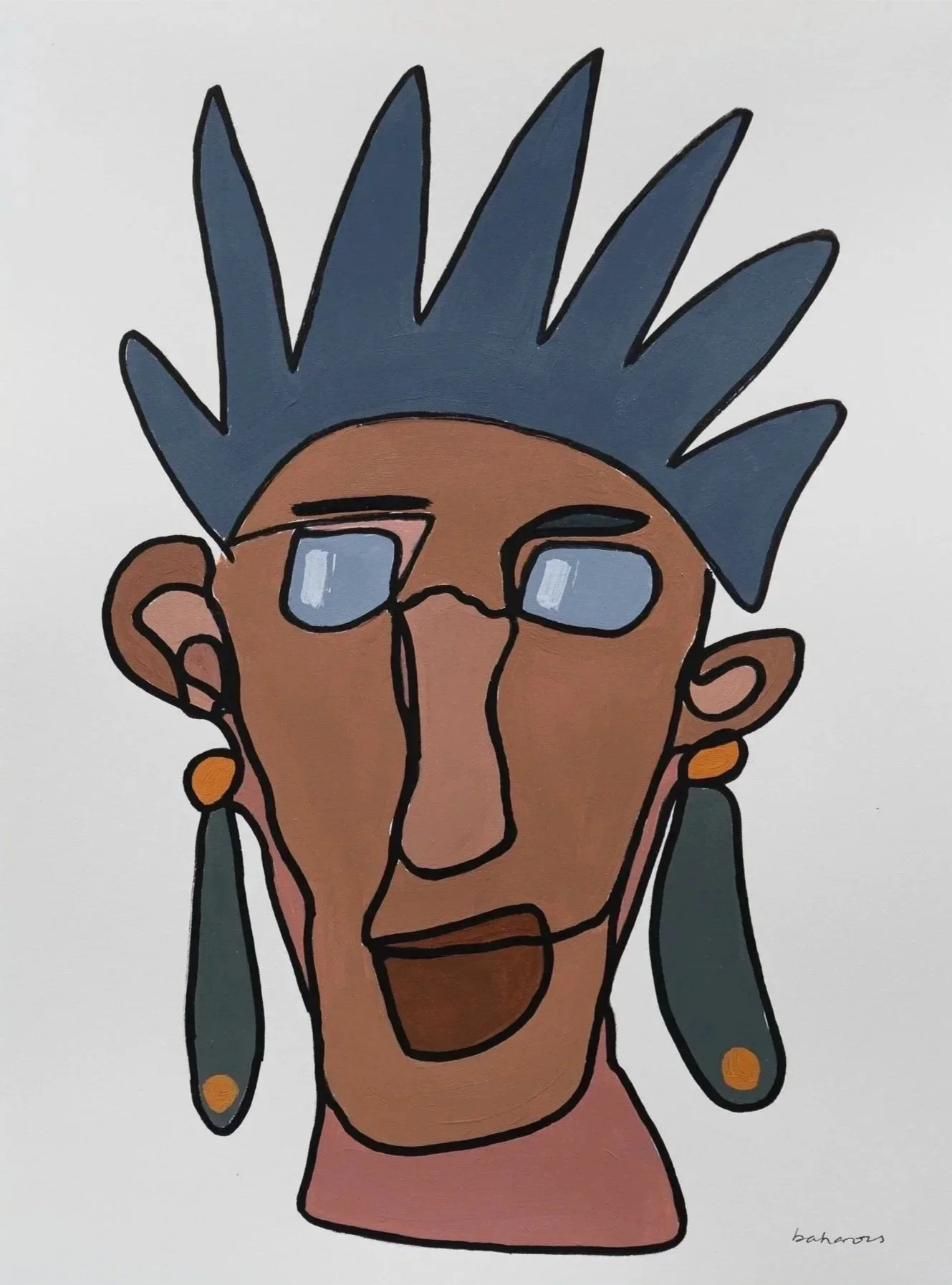 One-line drawing of an imaginary character called Bruce