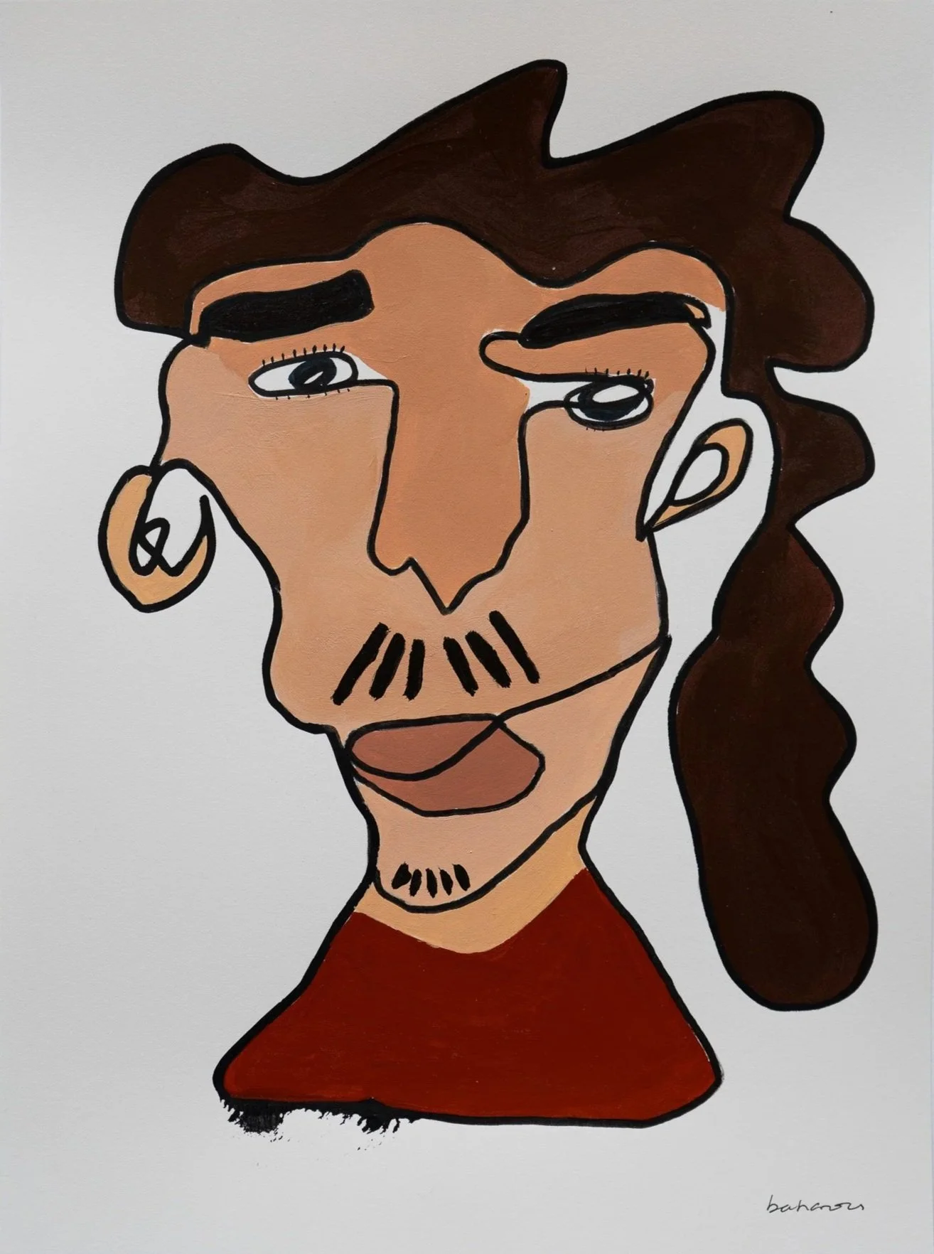 One-line drawing of an imaginary character called Darty
