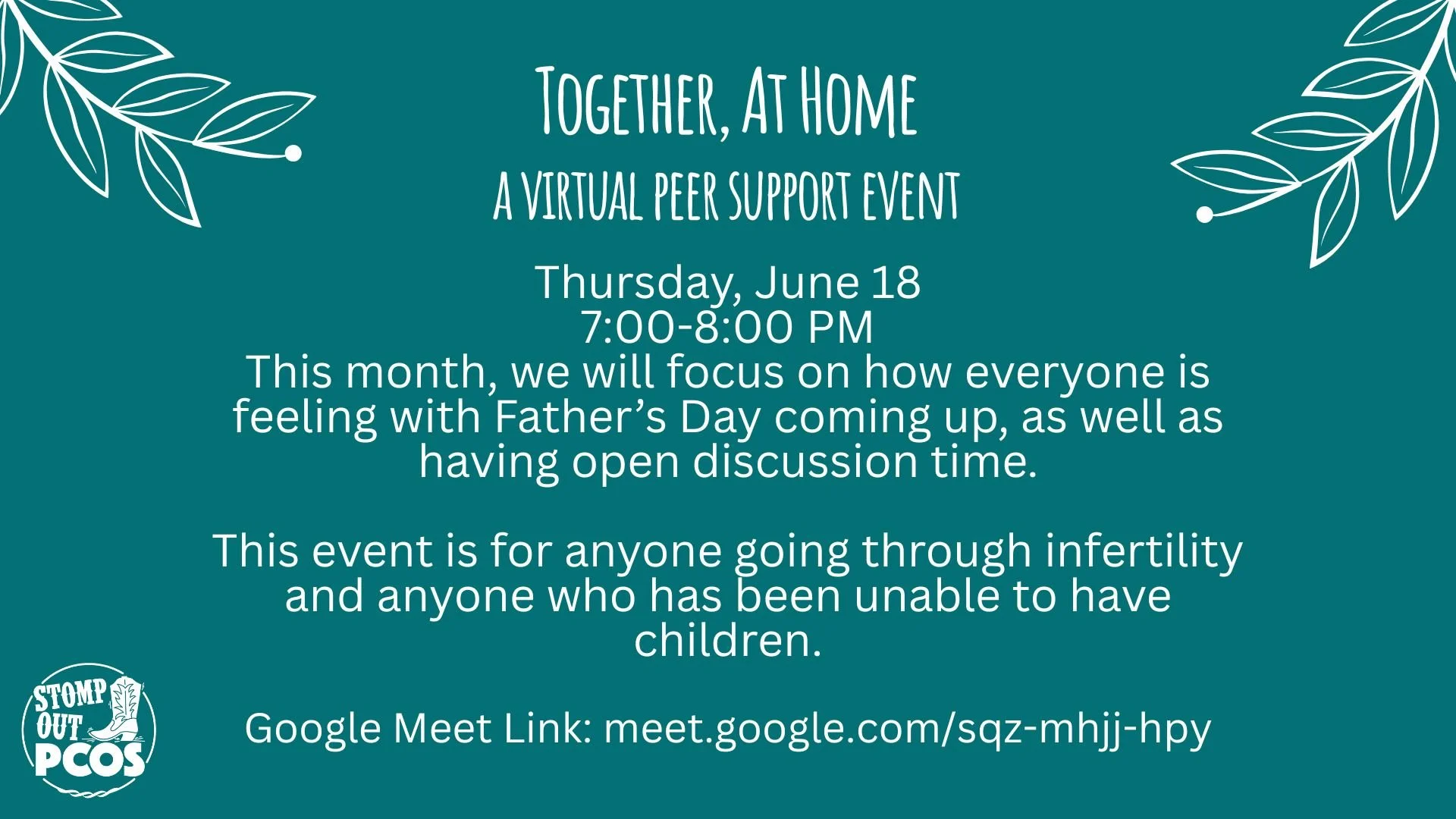Together, At Home: Virtual Support Group