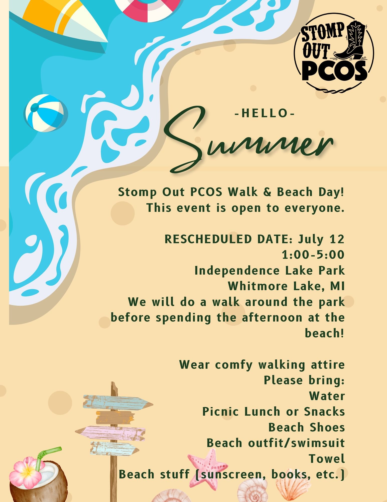 Stomp Out PCOS Walk & Beach Day