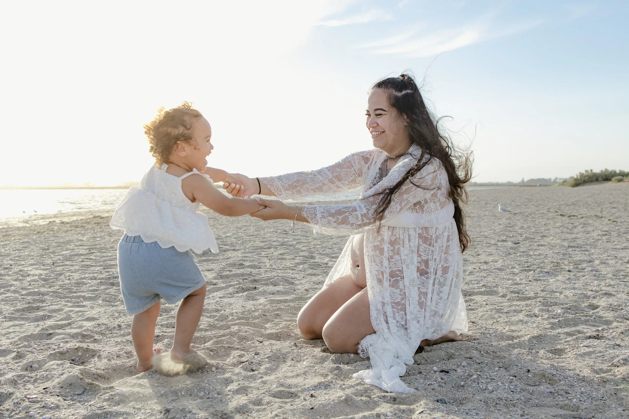 Family maternity photography session Werribee Beach