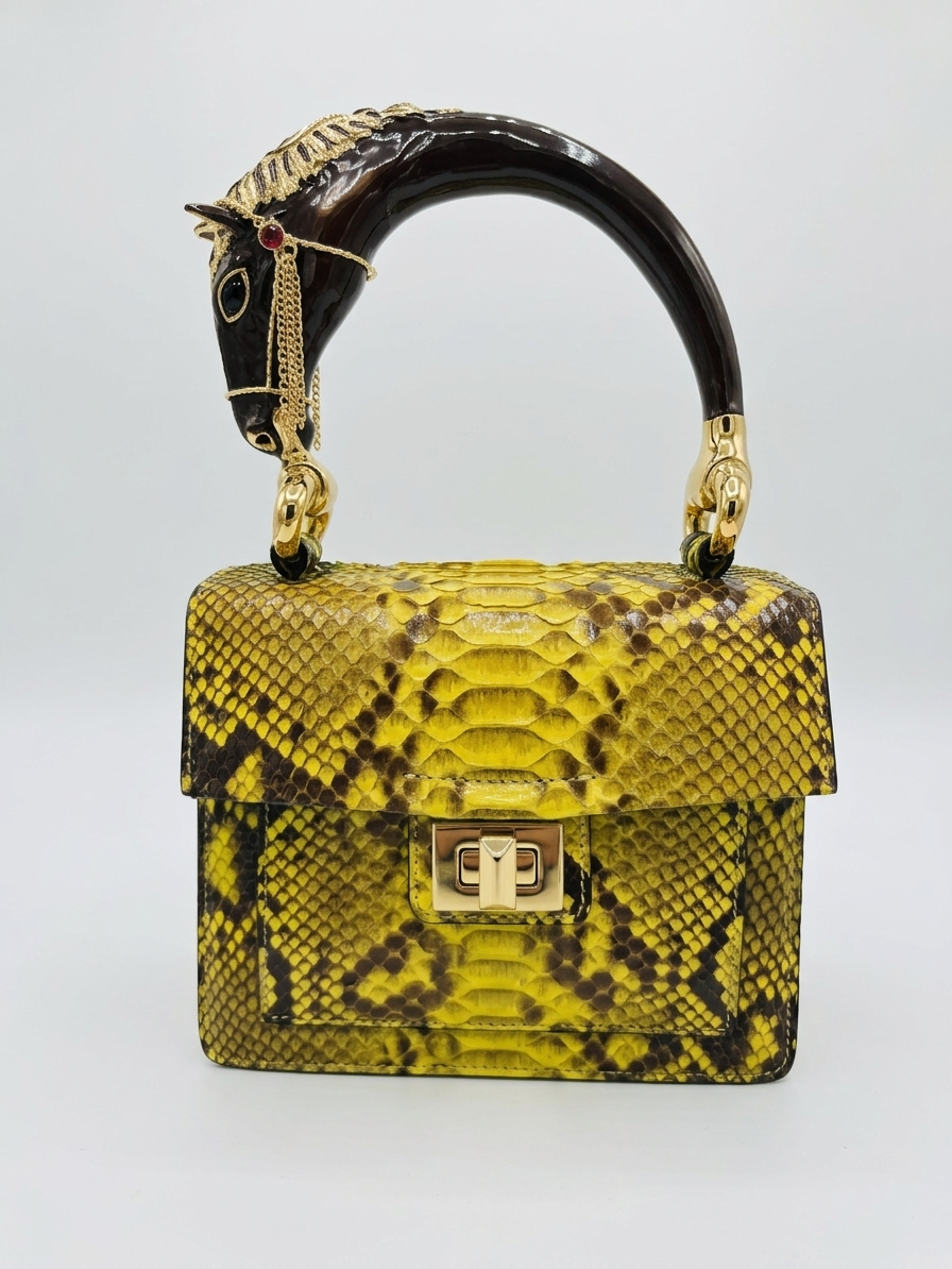Biagini-Art-Bag-yellow-black-brown-Horse-RiseAndShineHaven.png