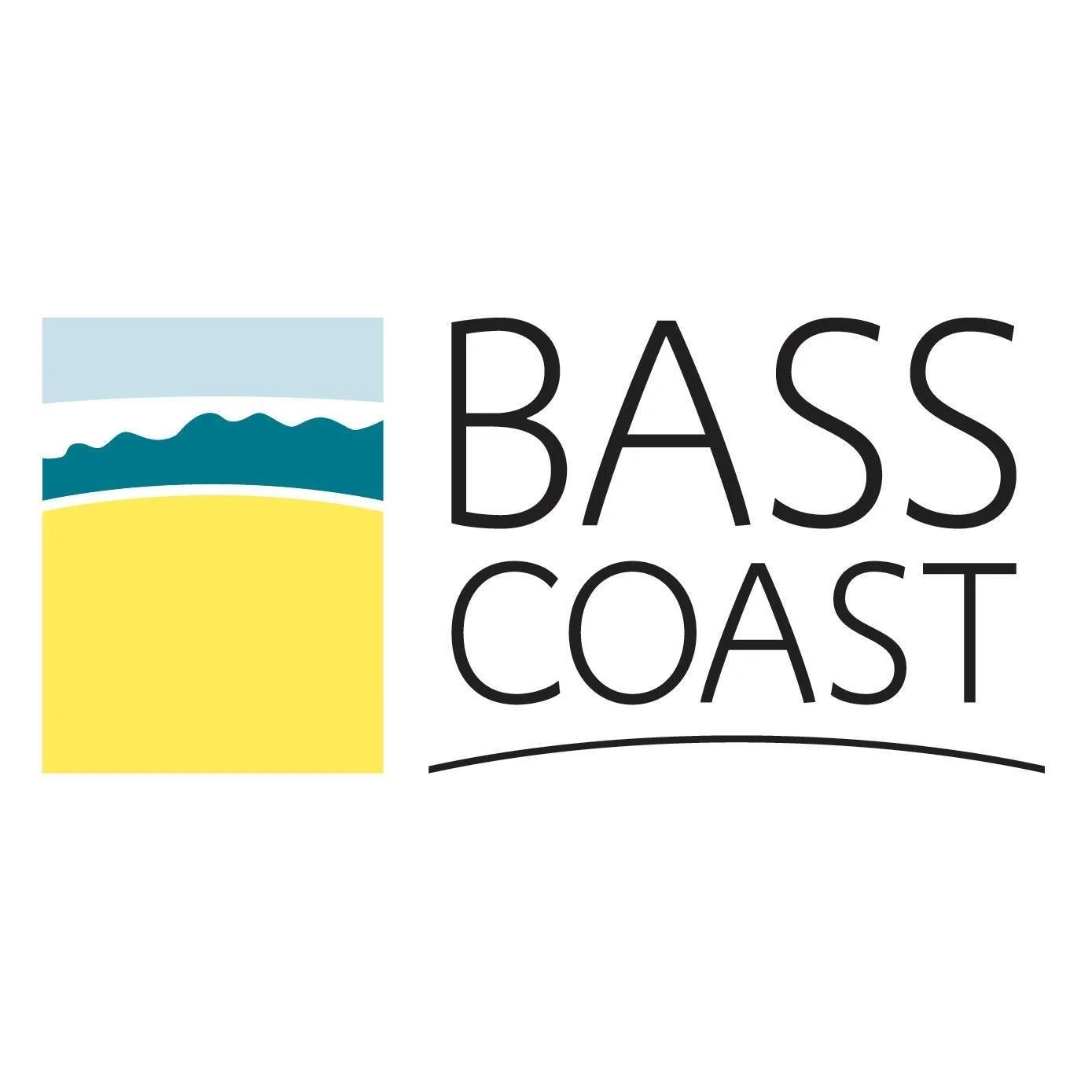 Bass Coast logo with abstract landscape design