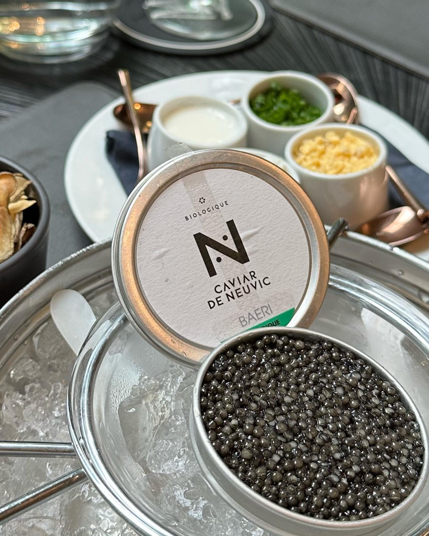 Cavier Neuvic 
Caviar Baeri Signature
Origin : France 🇫🇷 
Acipenser Baeri Sturgeon 

Eggs color:Gary - black , size:small
Texture:soft - medium 
Taste:salty but not briny 
Overall - Pleasant, if you do not like this caviar, you will never like cavi