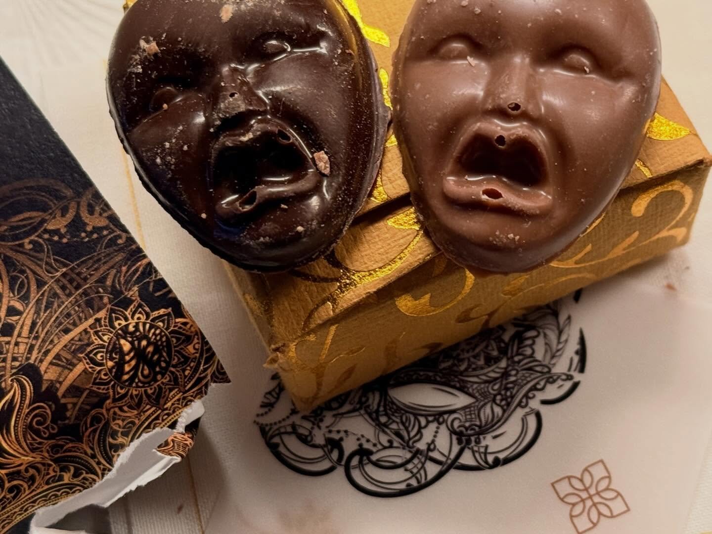 Chocolate masks from Palazzo Barocci &mdash; a little taste of Venice. 🎭🍫 @palazzobaroccivenezia 
#VeniceItaly
#VeniceTravel
#VeniceMoments
#ItalianGetaway
#luxurytravel