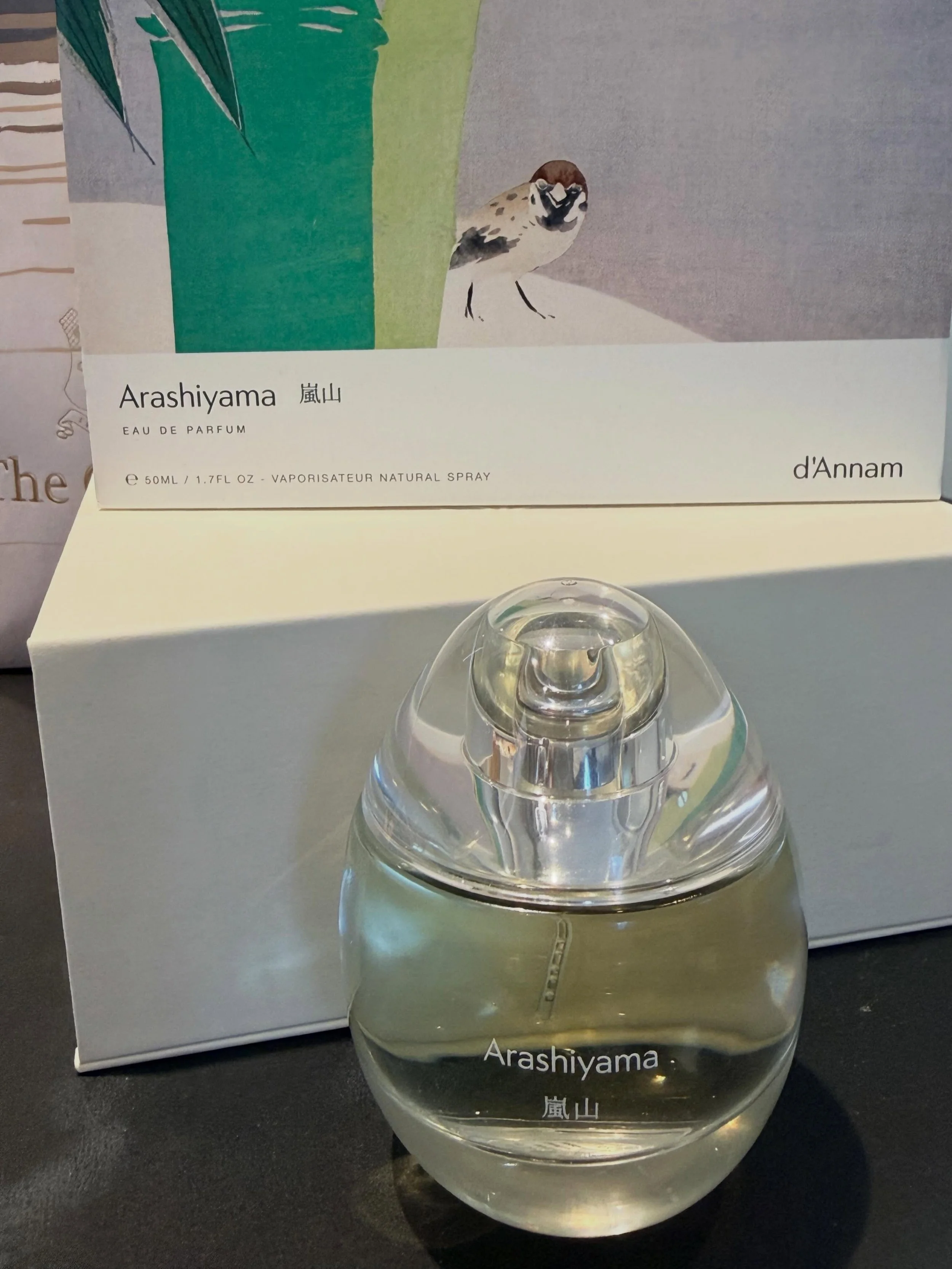 @dannam.parfums 
d&rsquo;Annam &mdash; Arashiyama
Eau de Parfum
Top / Opening

* Bamboo Leaves
* Rain Accord

Heart

* Fresh Grass
* Violet

Base

* Bamboo Wood
Longevity

* Approx. 6&ndash;8 hours

Projection

* Soft to moderate

Sillage

* Intimate