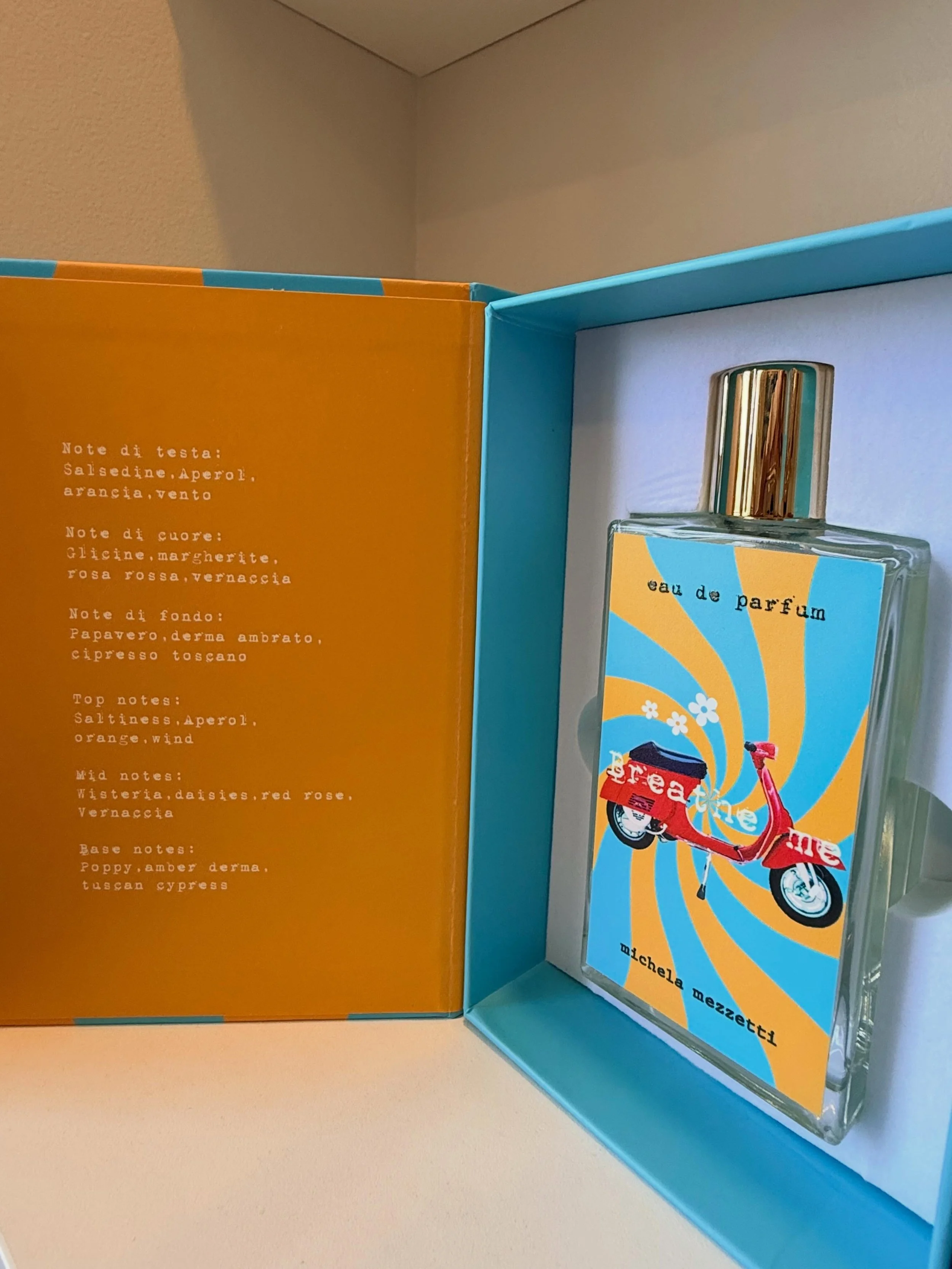 @michela_mezzetti_parfums 

Brand: Michela Mezzetti
Fragrance: Breathe Me
Concentration: Eau de Parfum
Made In: Italy (San Gimignano, Tuscany)
Launch: Contemporary niche release (small independent Italian house)
Released:2025

The Nose-Perfumer: Mich