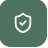 A green round icon with a white telephone handset in the center.