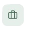 Icon of a closed cardboard box with a handle on top, outlined in teal