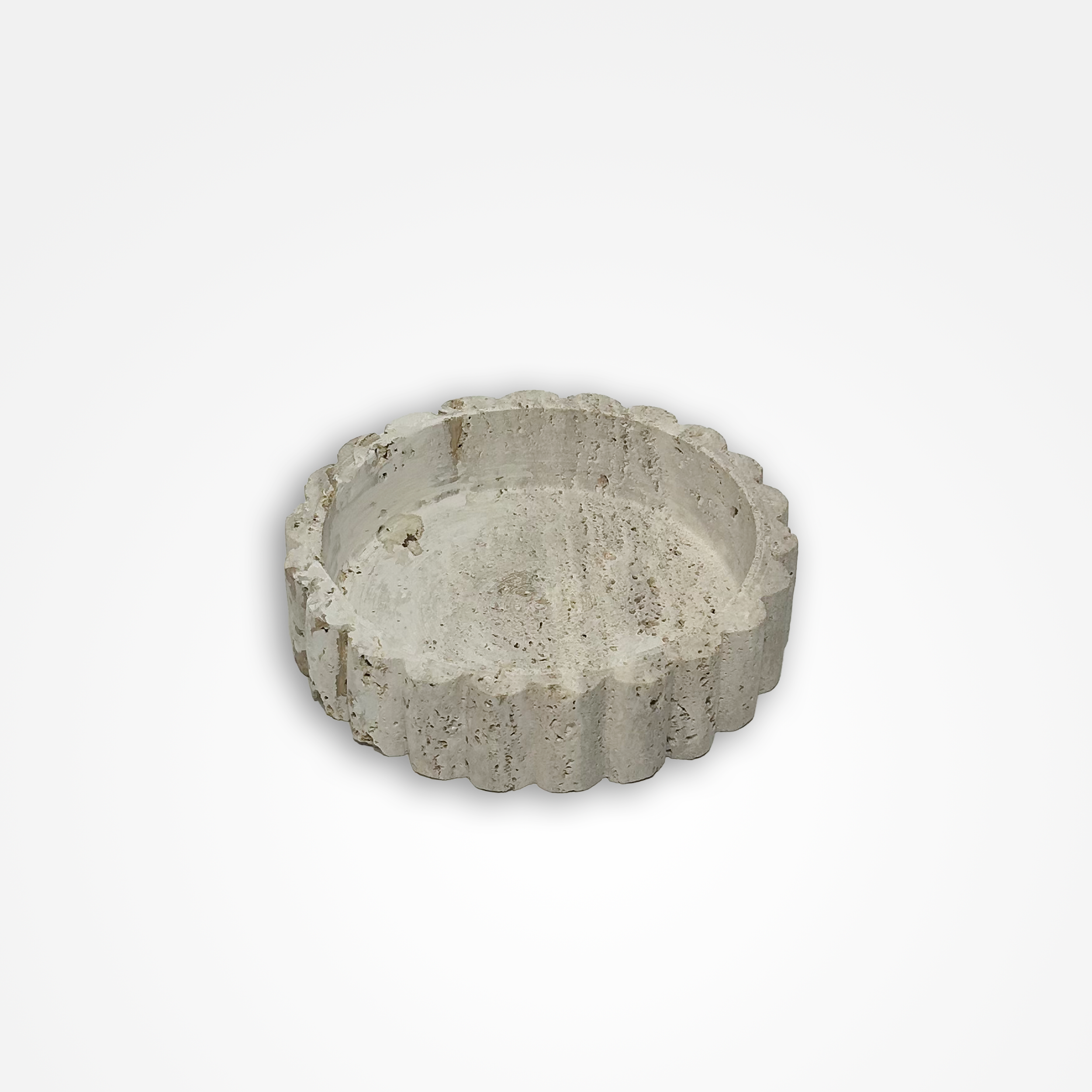 Fluted Travertine Bowl