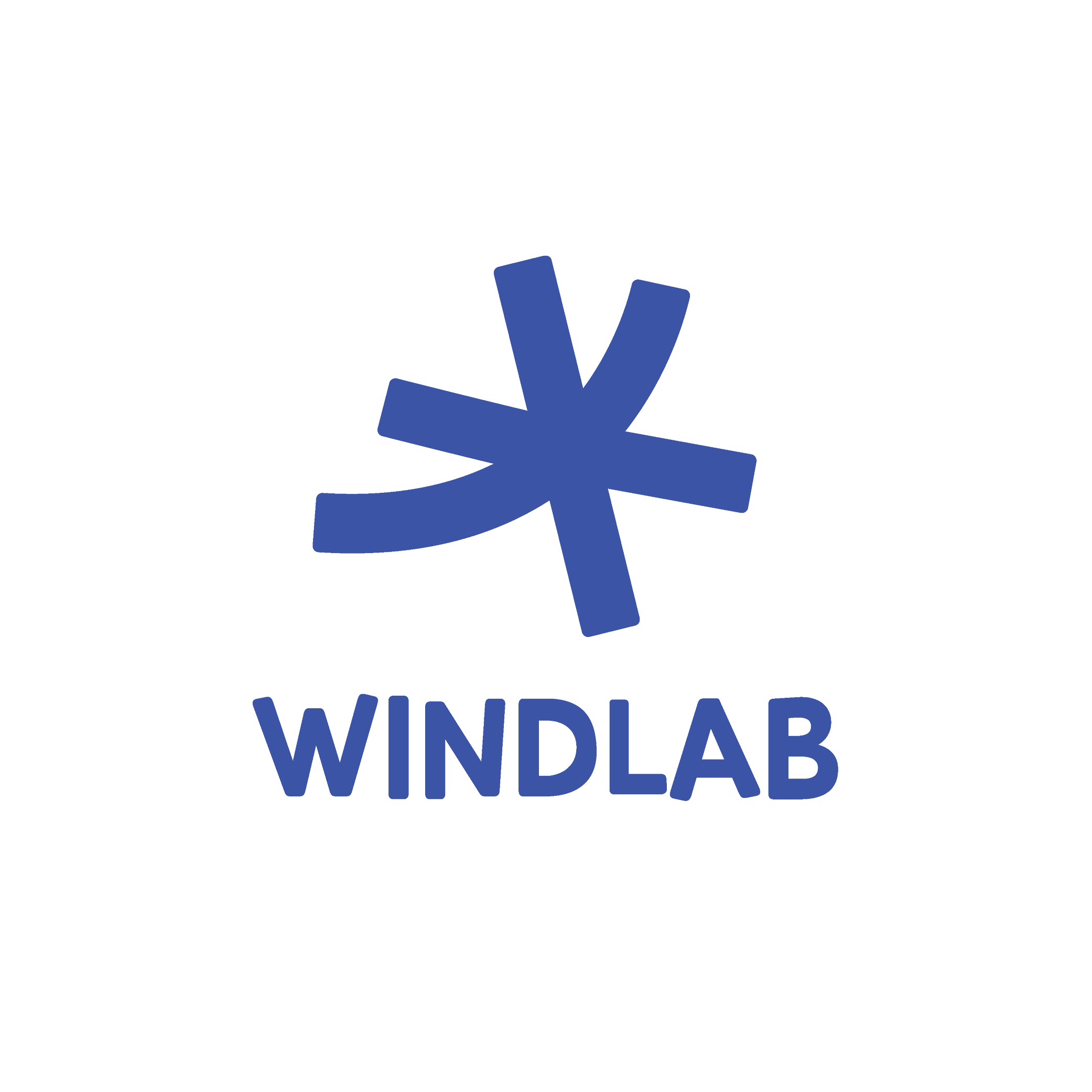 Logo of WindLab featuring a stylized wind turbine icon and the company name in blue text.