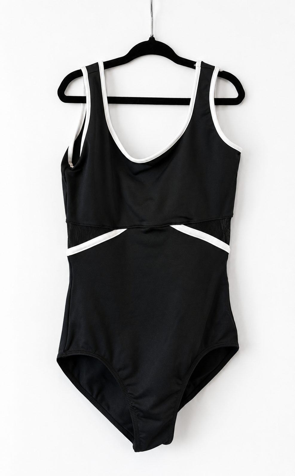 So Danca Black Leotard with White Piping