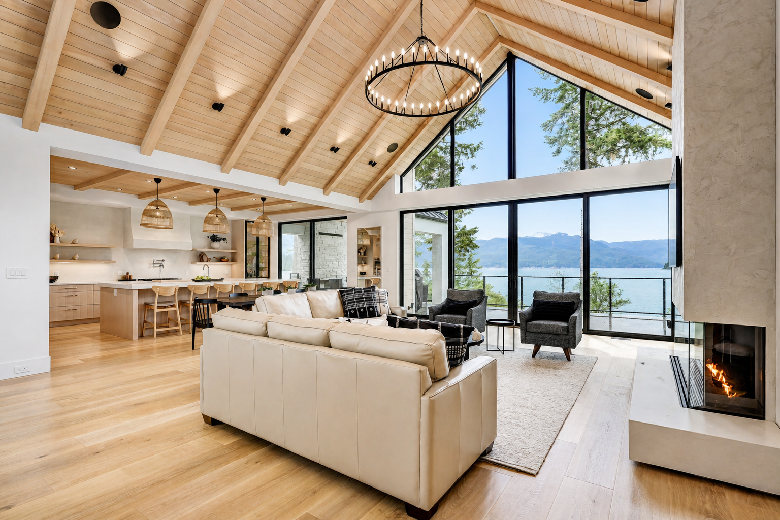 Award winning custom Scandinavian Lakefront Home by Adapt Design