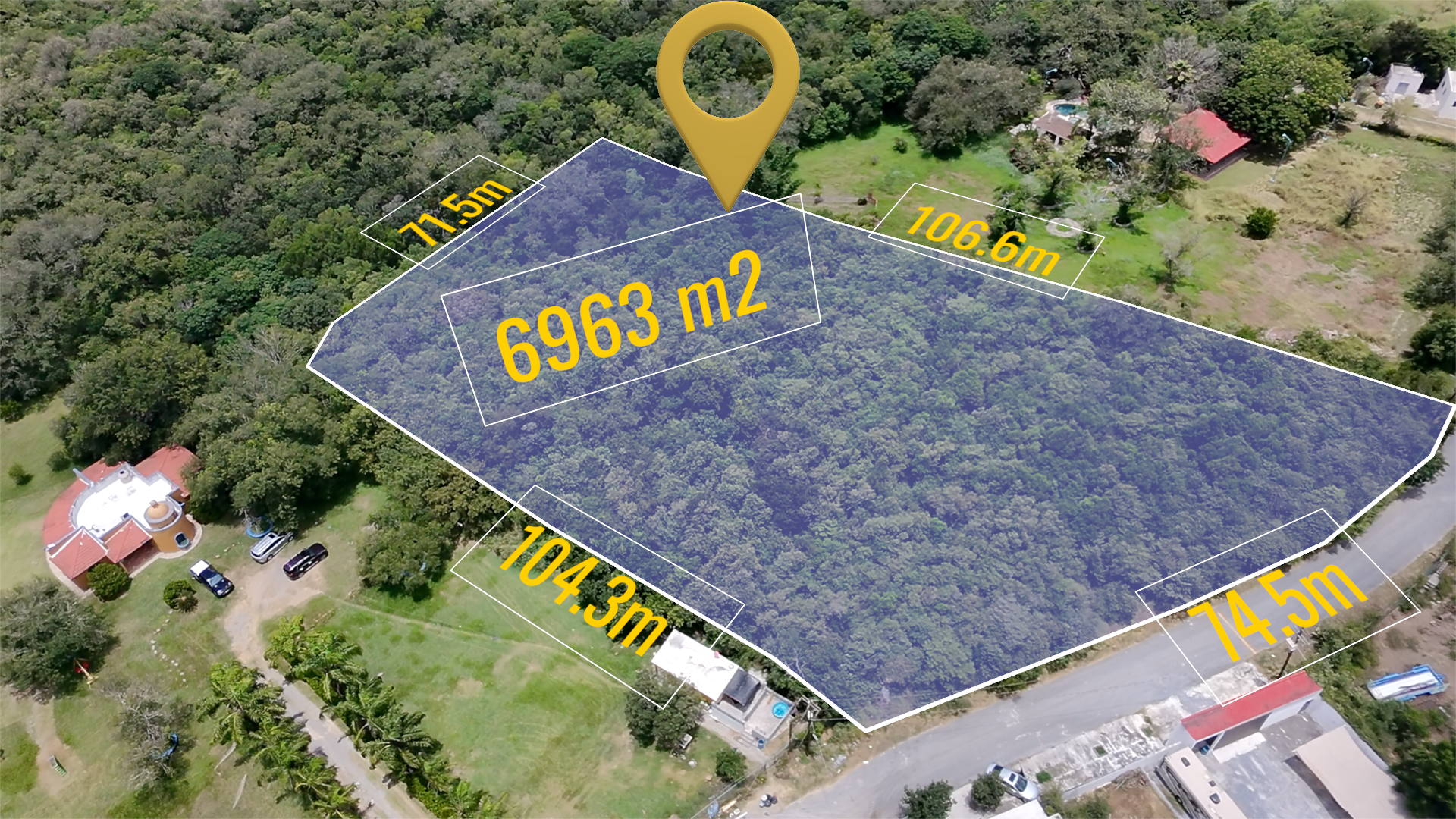 Terreno en venta de 6963 m² en Las Margaritas Santiago Nuevo León con vista aérea