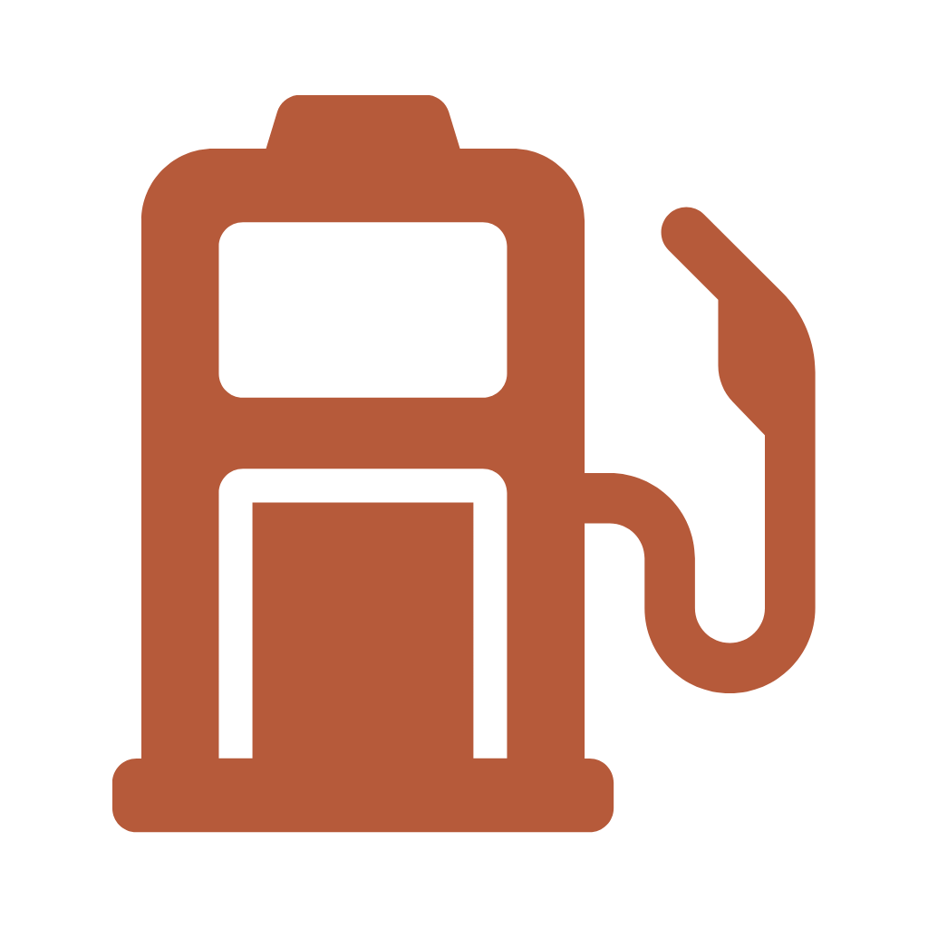 Silhouette of a fuel pump or gas station pump in brown color.