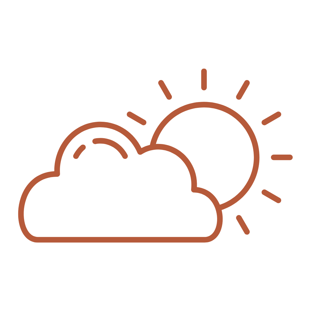 Weather icon showing partly cloudy conditions with the sun partially covered by clouds.