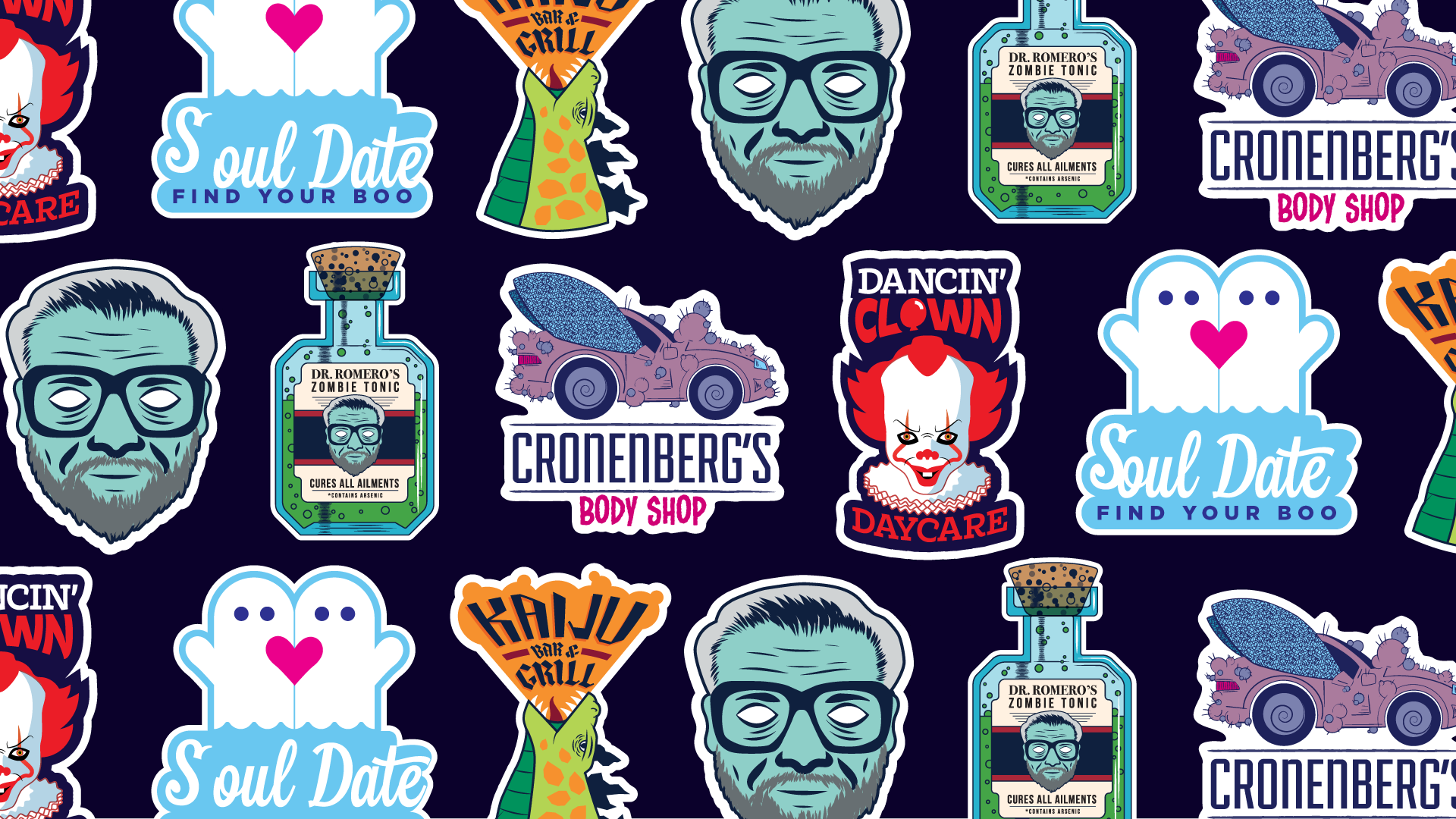 Faux Horror Logo Stickers