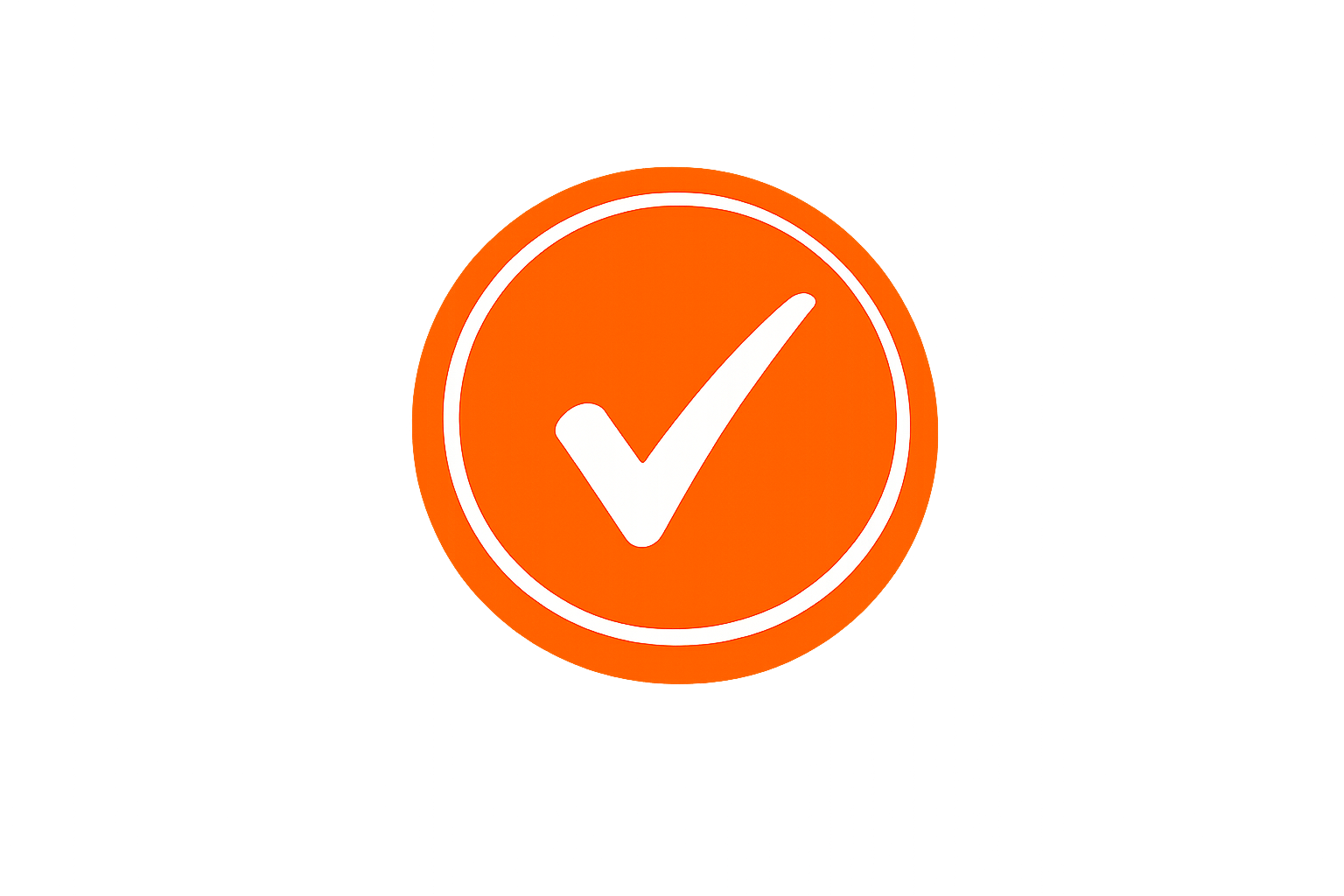 An orange circular icon with a white check mark inside, indicating qualified plumber Mandurah.