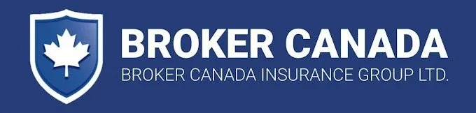 Broker Canada insurance group logo with a blue shield and a white maple leaf, and text 'Broker Canada' and 'Broker Canada Insurance Group Ltd.'