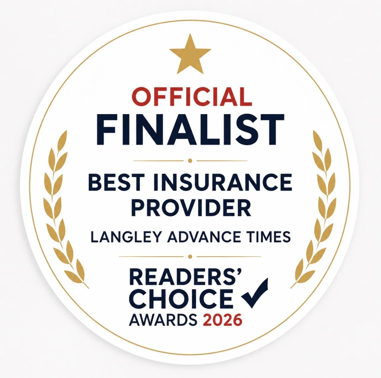 Official Finalist Best Insurance Provider Readers' Choice Awards Langley