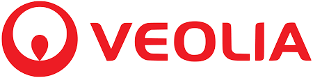 Veolia logo in red text and icon on a white background.