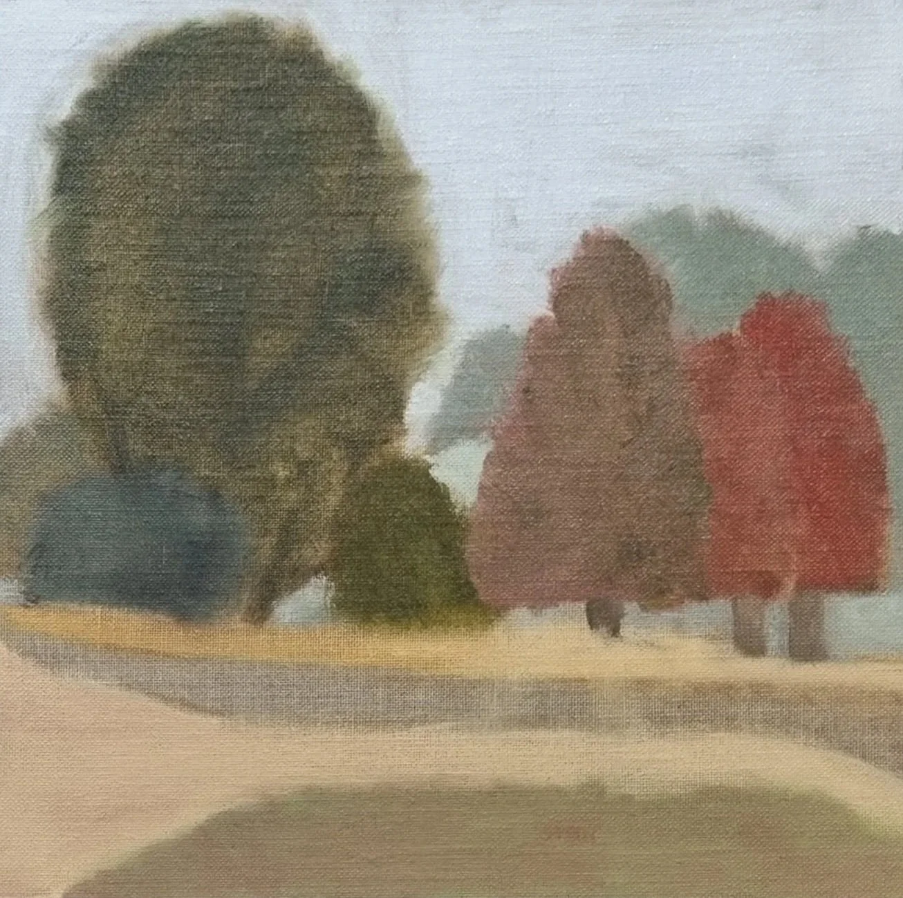Early Autumn Morning - Oil on linen, 25x25 cm