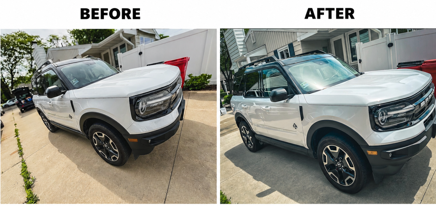 Front Passenger View Before and After