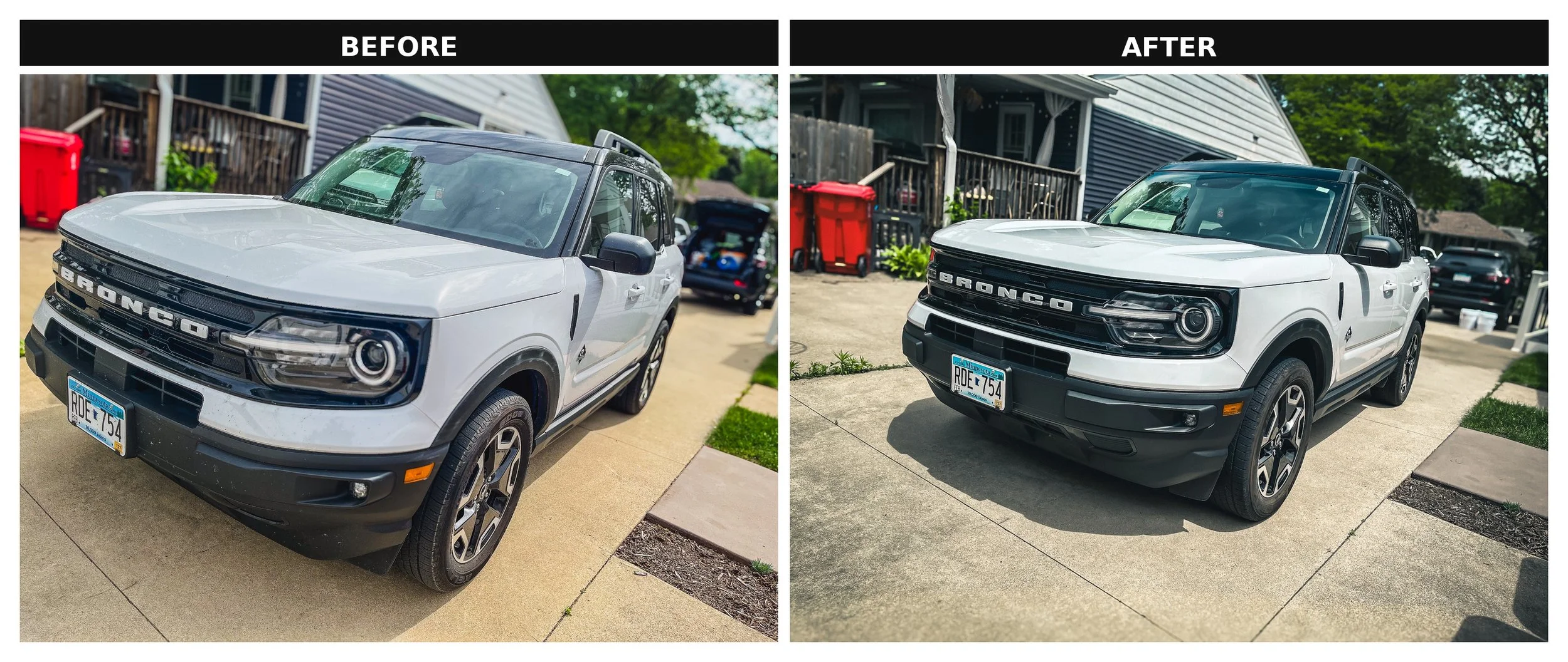 Front View Driver Before and After