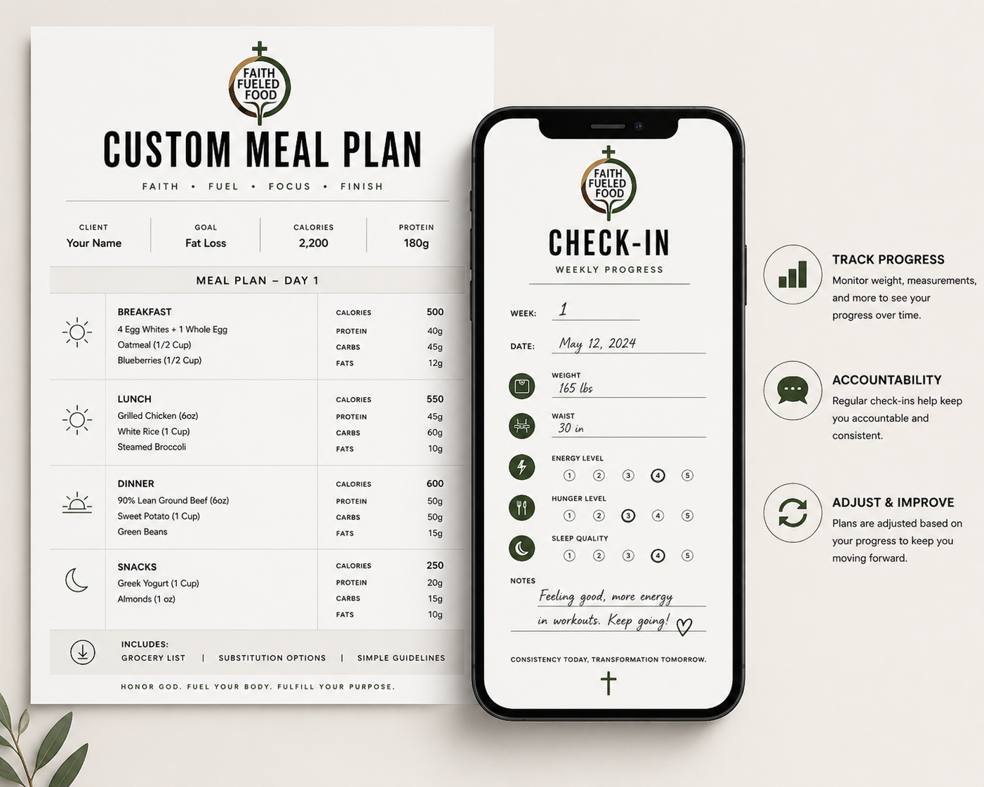 Meal Plan + Check Ins
